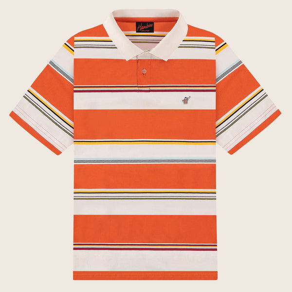 【送料&関税込】Autry Orange Polo Shirt Mosytuky Orange and White Polka Dot Print Golf Shirts for